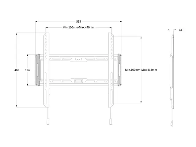 Multibrackets M Universal Wallmount Fixed Medium Black Photo 7