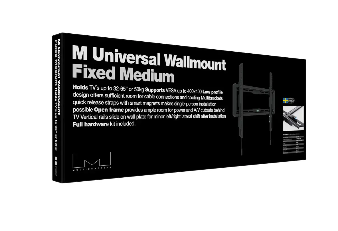 Multibrackets M Universal Wallmount Fixed Medium Black Photo 14