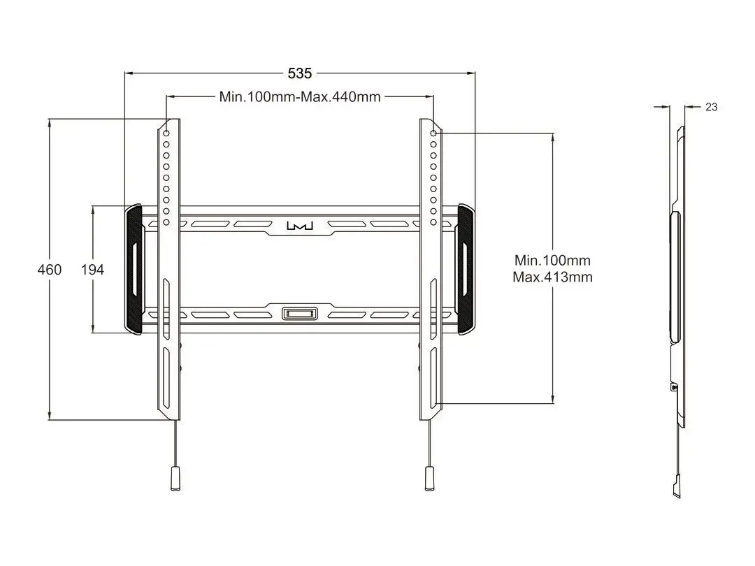 Multibrackets M Universal Wallmount Fixed Medium Black Photo 15