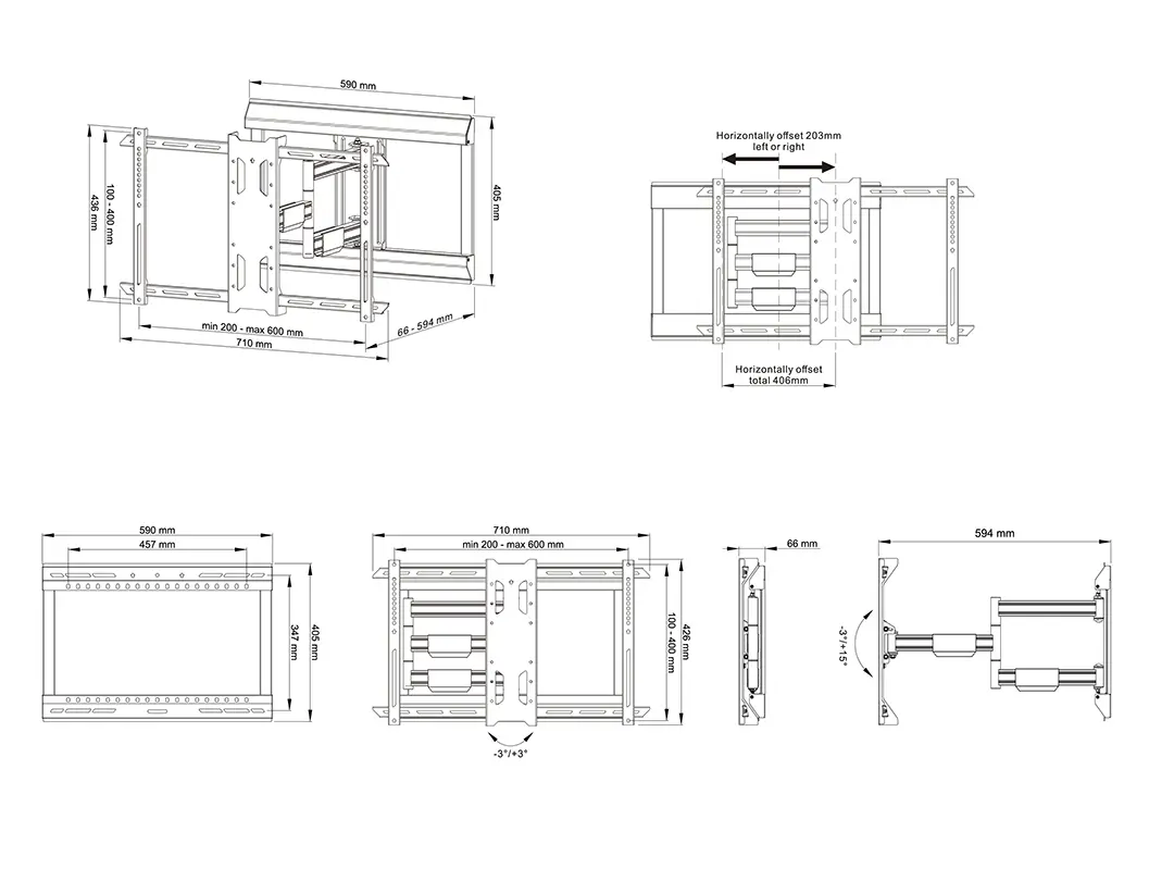 Multibrackets M Universal Flexarm Pro Single HD Offset Photo 15