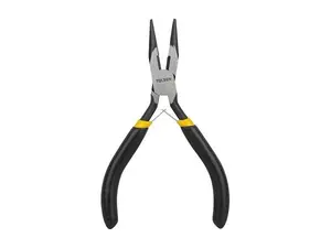 Мини-плоскогубцы длинные прямые Lamex LX10031 из кованой стали с никелированным покрытием и двухкомпонентной пластиковой рукояткой