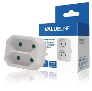 Valueline VLES200C001WH power extension socket with 2 Type C AC outlets indoor 230 V white