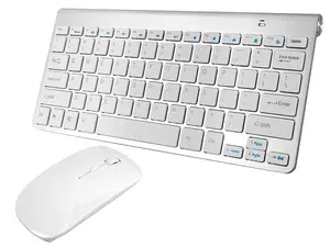 Lamex Wireless Keyboard and Optical Mouse Set Aluminium White 1600 DPI 2.4GHz USB