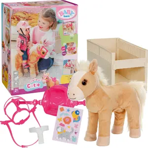 Zapf Creation BABY born My Horse Cutie Doll Pet with Box, Battery-Operated interactive toy for children aged 2 years and older