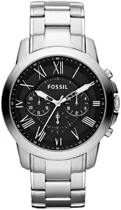 Мужские аналоговые часы Fossil Grant FS4736 с римскими цифрами и кожаным ремешком