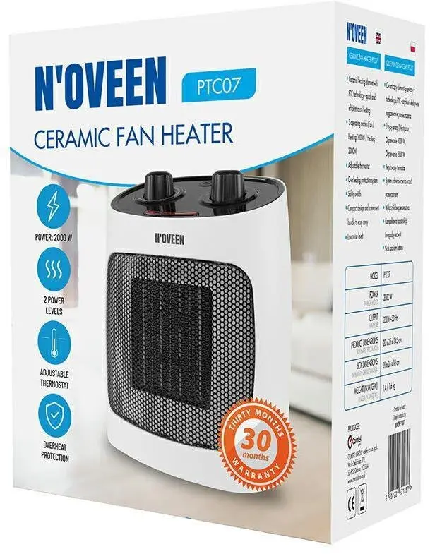 Keramiskais gaisa sildītājs ventilators Noveen PTC07