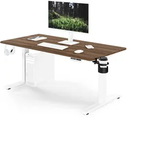 Jan Nowak ARIA Elektriski regulējama augstuma ergonomisks rakstāmgalds baltā un riekstkoka krāsā 1400x700 mm