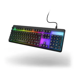 uRage Exodus 215 Illuminated Spēļu tastatūra Vadu USB Pilna izmēra 105 taustiņi RGB LED apgaismojums QWERTZ Vācu izkārtojums Melna