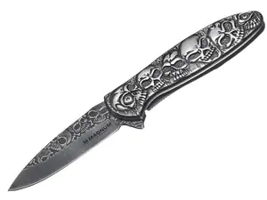 Boker Magnum Dia de los muertos universal knife with stainless steel blade and decorative handle