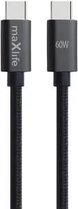 Techonic Maxlife MXUC-12 USB-C to USB-C Cable 3.0 m 60W Black