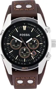 Мужские кварцевые часы Fossil Coachman CH2891 с черно-серебристым корпусом из нержавеющей стали
