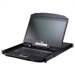ATEN CL3708iNW 8 portu USB HDMI IP KVM konsoles slēdzis ar Full HD platekrānu un DE tastatūras izkārtojumu