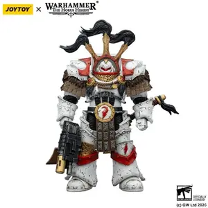 Фигурка SEGA Warhammer The Horus Heresy White Scars Legion Praetor в терминаторской броне Катафракт с кибер-ястребом, чогерианским мечом и комби-мельтой 14 см
