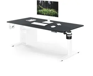 Elektriski regulējama augstuma ergonomisks rakstāmgalds Jan Nowak ARIA balts un antracīts 1600x800 mm