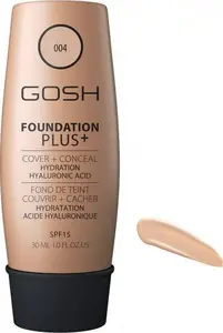 Gosh Foundation Plus+ Liquid Foundation 004 Natural Tube Dispenser Universal Skin Types