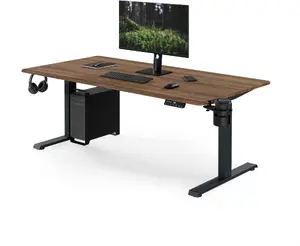 Jan Nowak ARIA Elektriski regulējams augstuma ergonomisks rakstāmgalsts 1600x800 mm antracīts/rieksts