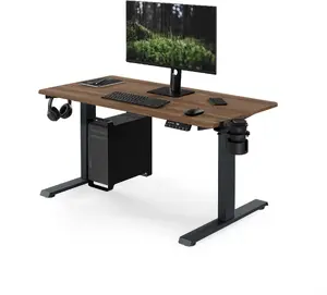 Elektriski regulējama augstuma rakstāmgalds Jan Nowak ARIA, ergonomisks, antracīts un rieksts, 1200x600 mm