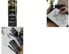 uni-ball Fineliner uni pin TUBE PIN/9 002 set of 9 water-resistant pigmented pens with metal clip cap