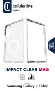 Vāciņš Cellularline Impact Clear Mag priekš Samsung Galaxy Z Fold8 Caurspīdīgs