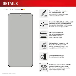 Защитное стекло Displex Privacy для Samsung Galaxy S26 FE 10H MountMaster с функцией конфиденциальности