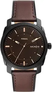 Мужские кварцевые наручные часы Fossil Machine FS5901 с корпусом из нержавеющей стали и черным циферблатом