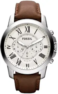 Мужские кварцевые наручные часы Fossil FS4735 с корпусом из нержавеющей стали серебристого цвета и батарейкой SR621SW