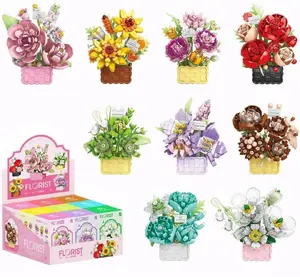 Trifox flower construction blocks set with 223 to 317 pieces for educational play and creative building