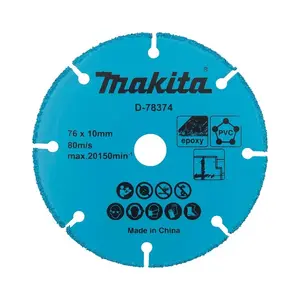 Алмазный отрезной диск Makita D-78374 диаметром 76 мм, толщиной 1.75 мм и максимальной скоростью 20150 об/мин