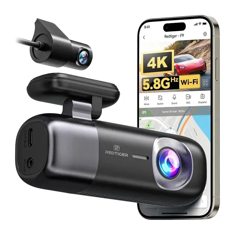 REDTIGER F9 4K + 1080p Dual Dash Cam with Wi-Fi and GPS Photo 3