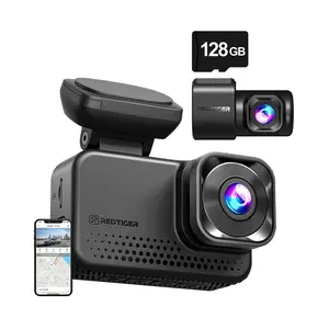 Видеорегистратор REDTIGER VC70 с записью 4K спереди и 2.5K сзади, сенсором Sony STARVIS 2, Wi-Fi 6, GPS, голосовым управлением, 3-дюймовым сенсорным экраном и картой памяти на 128 ГБ