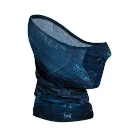Buff Filter Tube Vilmos Blue - Multifunctional Tubular Scarf with Filter Pocket - Polyester and Elastane - Patterned Blue