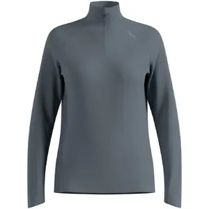 Sieviešu sporta krekls ar pusrāvējslēdzi Odlo ESSENTIAL CERAMIWARM Mid layer 1/2 zip pelēks L