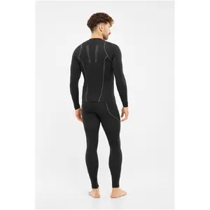 Viking Eiger 2.0 Pants Bamboo Men's Thermoactive Leggins Black and Grey Size S