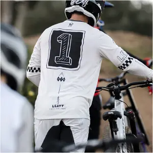 Leatt Jersey MTB Gravity 3.0 Long Sleeve Cycling Shirt Size S Cream White