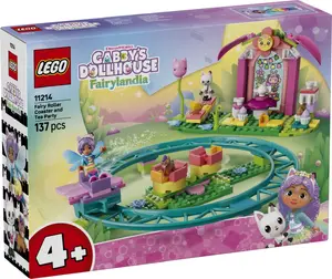 LEGO Gabby's Dollhouse Fairy Roller Coaster and Tea Party 11214 Construction Toy with 137 Pieces and 3 Minifigures for Kids Aged 4 and Up