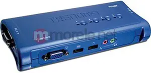 TRENDNET TK-409K 4-Port USB VGA KVM Switch with Audio and Cables, Blue