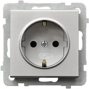Ospel GP-1RS/m/38 Schuko Socket-Outlet Silver IP20 16 A