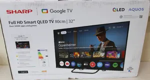 Sharp 32HF3865E QLED Full HD Google TV Smart TV with 32-inch Display, DVB-T/T2/C/S/S2 Tuner, Wi-Fi, HDMI, and USB Connectivity