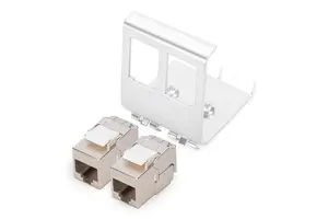 DIGITUS DN-25185 DIN Rail Adapter for 2x Keystone Modules made of Stainless Steel
