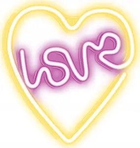 Forever Light LED Neon Light Love with Heart Wall Mounted USB Powered