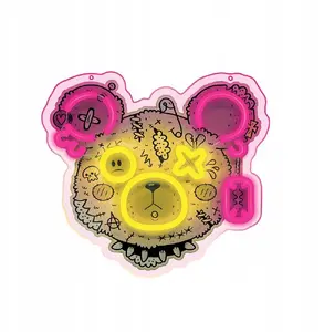 TelForceOne Forever Light Neon ART LED PUNK MIŚ Pink-Yellow FLA01