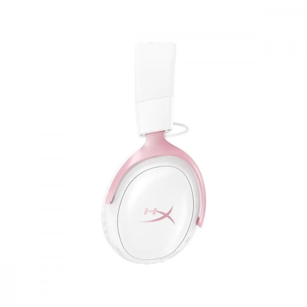 HyperX Cloud III S Bezvadu spēļu austiņas Baltas/Rozā Photo 2