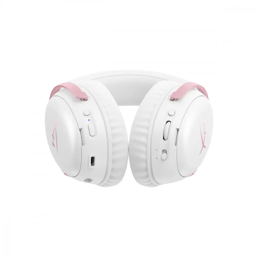 HyperX Cloud III S Bezvadu spēļu austiņas Baltas/Rozā Photo 6