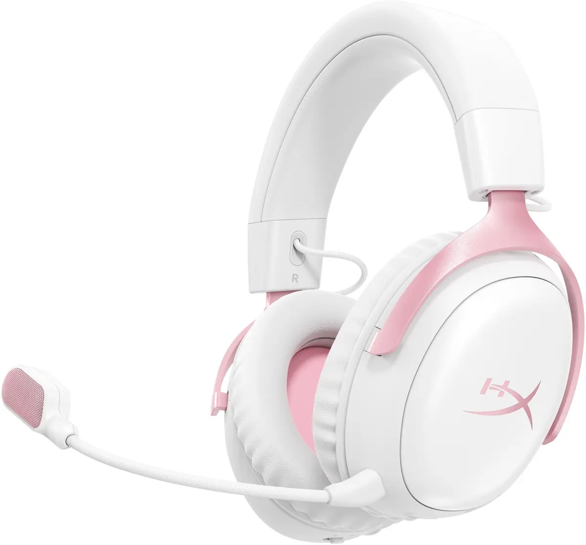 HyperX Cloud III S Bezvadu spēļu austiņas Baltas/Rozā Photo 16