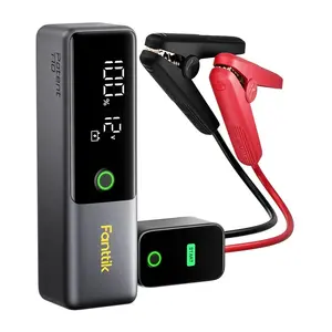 Fanttik Potent T10 1800-Amp Jump Starter with 12000 mAh Power Bank, LED Display, and Built-in Flashlight