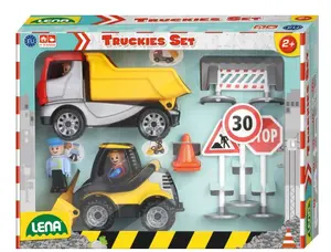 Lena Truckies 01638 Būvlaukuma rotaļu komplekts ar kasti