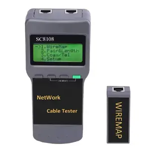 W-STAR WSSC8108 Tīkla daudzfunkcionālais UTP kabeļu testeris RJ45, STP un tālruņa līnijām ar LCD displeju un garuma mērīšanu