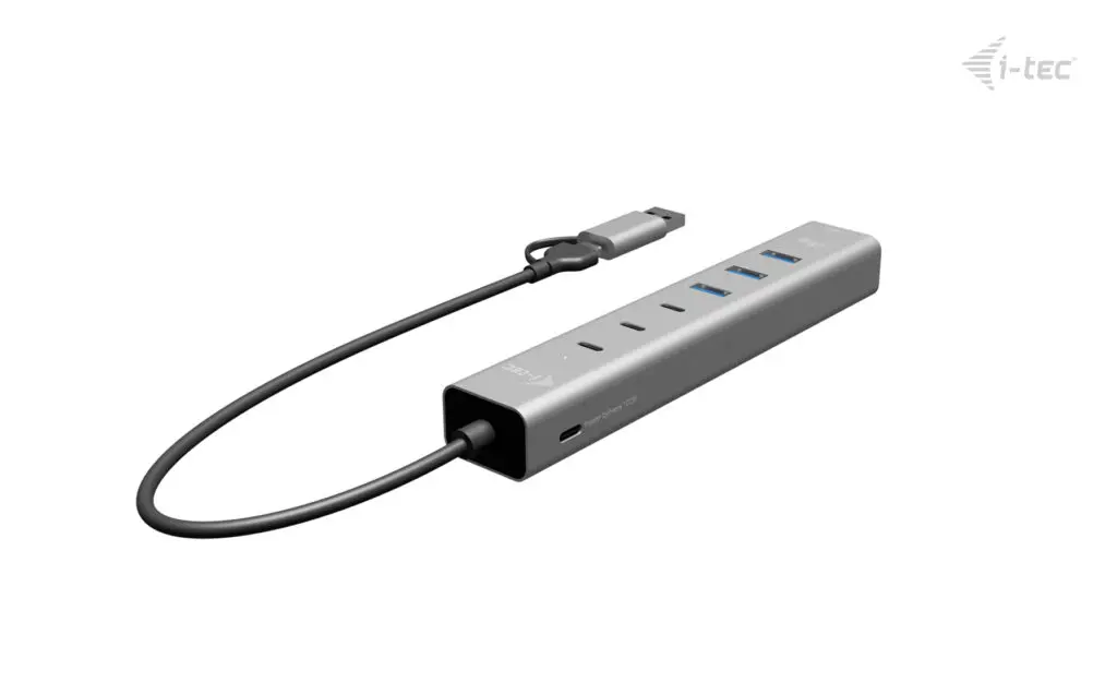 Металлический USB-концентратор i-tec на 6 портов с LAN и 85W PD Photo 4