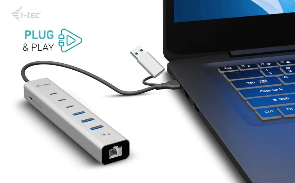 Металлический USB-концентратор i-tec на 6 портов с LAN и 85W PD Photo 10