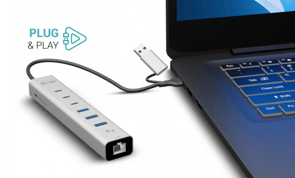 Металлический USB-концентратор i-tec на 6 портов с LAN и 85W PD Photo 15